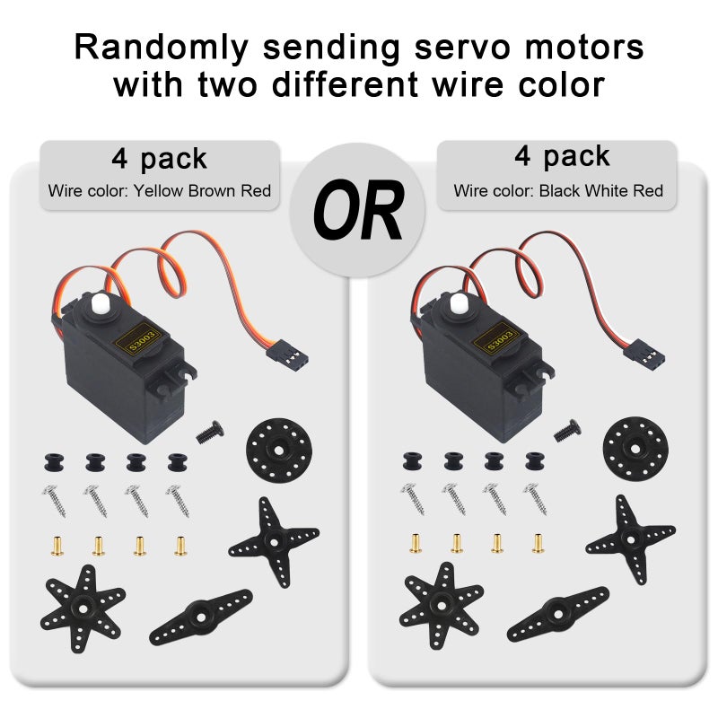 RGBZONE 4PCS S3003 Servo Motor Standard RC Servo High Speed for Smart Car Robot Boat RC Helicopter - Image 3